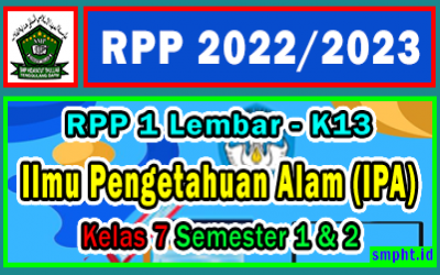 RPP 1 Lembar IPA Kelas 7 Semester 1 & 2 Tahun 2022/2023
