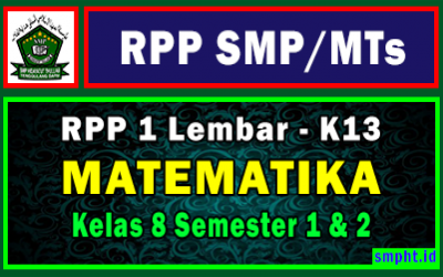 RPP 1 Lembar Matematika Kelas 8 SMP Tahun 2021-2022 Semester 1 dan 2