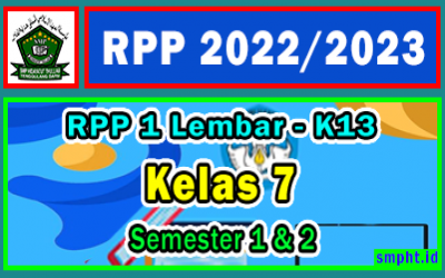 RPP 1 Lembar Kelas 7 SMP/MTs Semester 1 & 2 Lengkap Tahun 2022-2023