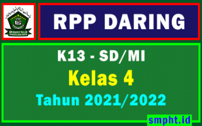 RPP Daring 1 Lembar Kelas 4 SD Semester 1 dan 2 Tahun 2021-2022