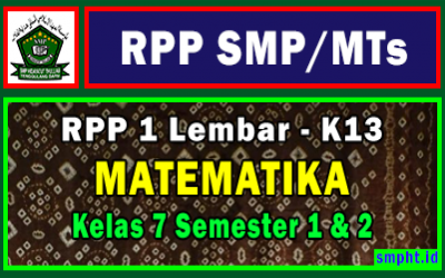 RPP 1 Lembar Matematika SMP Kelas 7 Tahun 2021/2022 Lengkap