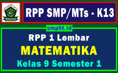 RPP 1 Lembar Matematika Kelas 9 Semester Ganjil Tahun 2021-2022