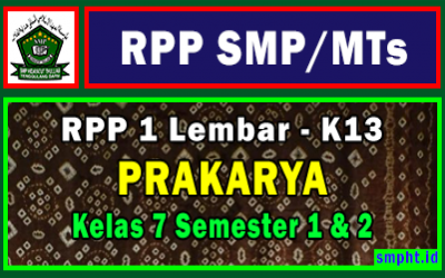 RPP 1 Lembar Prakarya SMP Kelas 7 Tahun 2021/2022 Lengkap