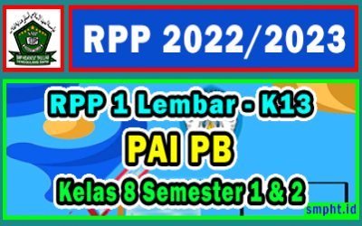 RPP 1 Lembar PAI Kelas 8 SMP Semester 1 dan 2 Tahun 2022-2023 Lengkap